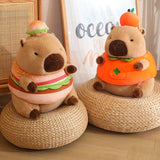 Kawaii Snack Attack: Hamburger Capybara Dog Pig Capibaras Pizza Bubble Tea Cushion Plush Animals - Tophatter Daily Deals
