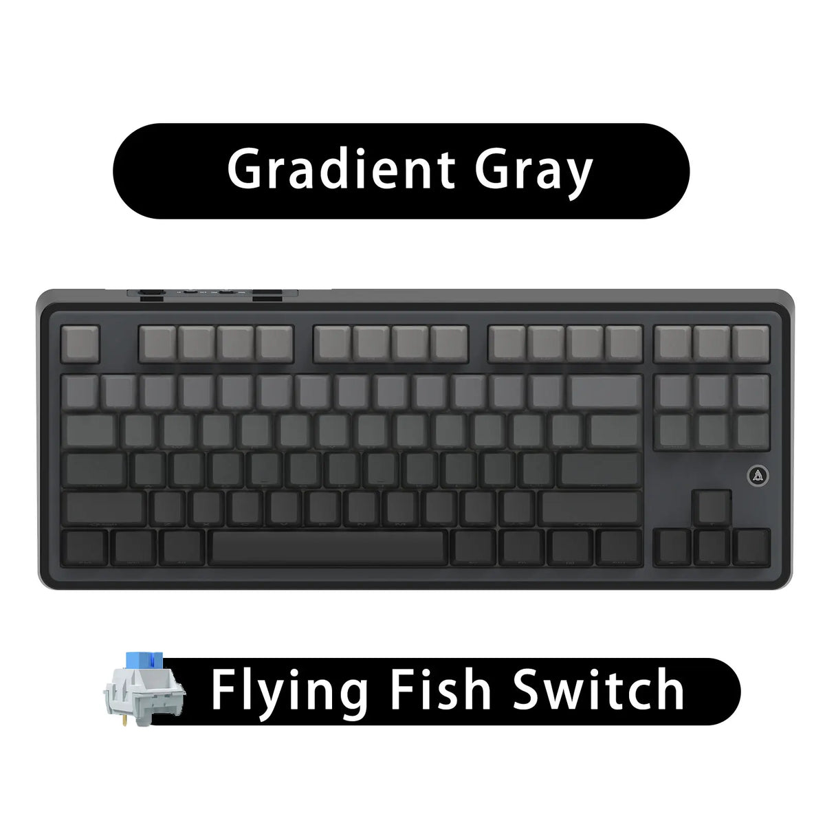 Mechanical Keyboard 87 Key Tri Mode RGB Hot Swappable Flying Fish Black - Tophatter Daily Deals