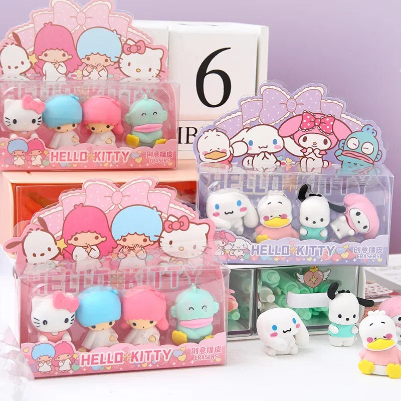 Set of 12 Sanrio Toys Kawaii Eraser Figures Anime - Tophatter Daily Deals