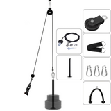 Nine-Piece Pulley Fitness Accessories Kit Black Fitness - Tophatter Daily Deals