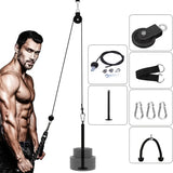 Nine-Piece Pulley Fitness Accessories Kit Black Fitness - Tophatter Daily Deals