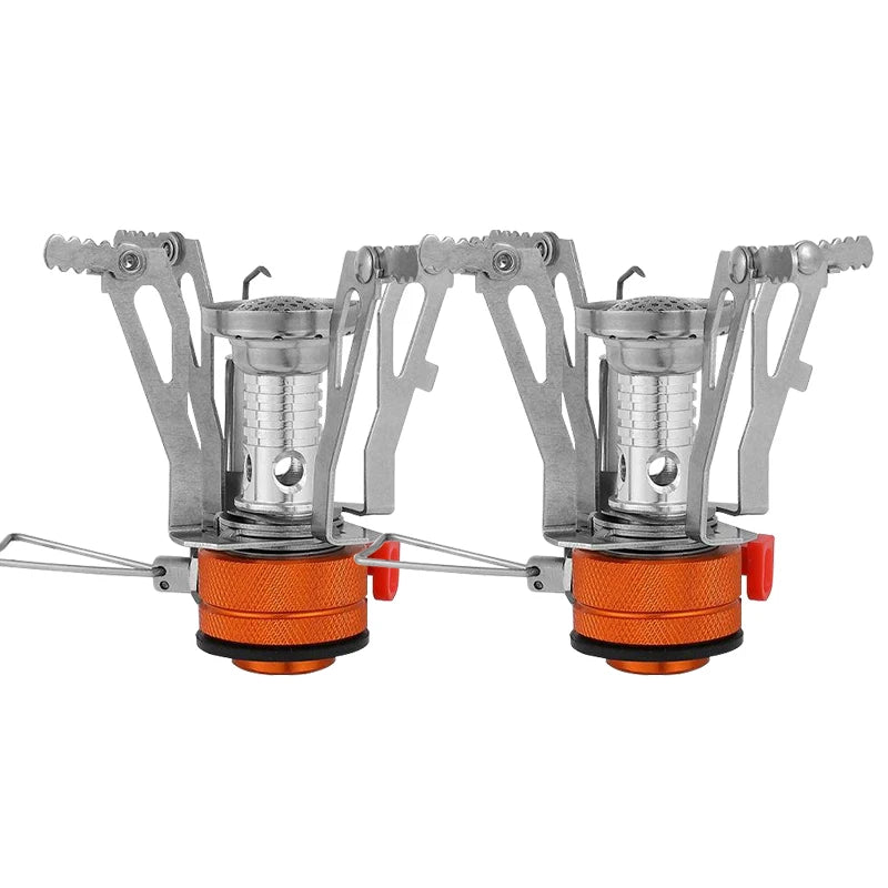 2PCS Mini Camping Gas Stove Orange Camp Cooking - Tophatter Daily Deals
