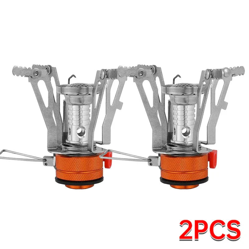 2PCS Mini Camping Gas Stove Orange Camp Cooking - Tophatter Daily Deals