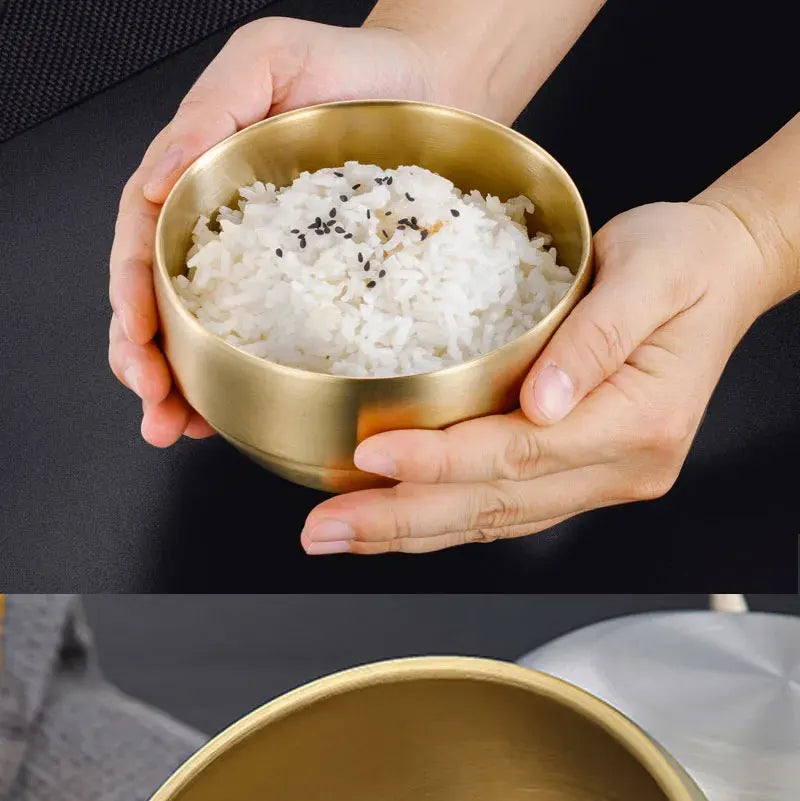 Stainless Steel Double Layer Rice Bowl With Lid Insulated - Tophatter Daily Deals