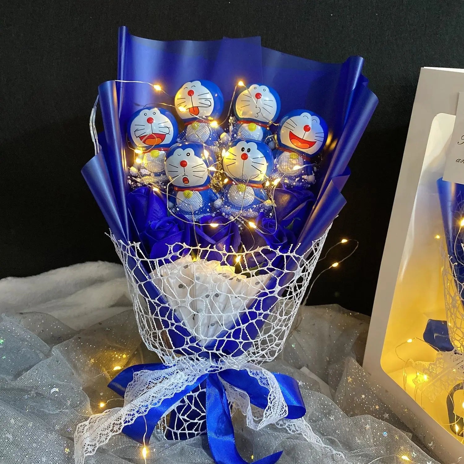 Sanrio Led Lights Plush Toy Bouquet Doraemon Blue Bouquet Flowers - Tophatter Daily Deals