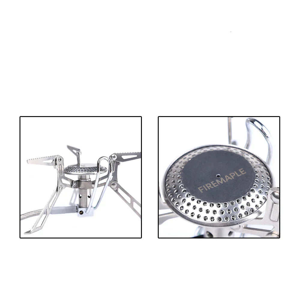 Camping Gas Stove 2800W Dual-Channel Silver Camp Cooking - Tophatter Daily Deals