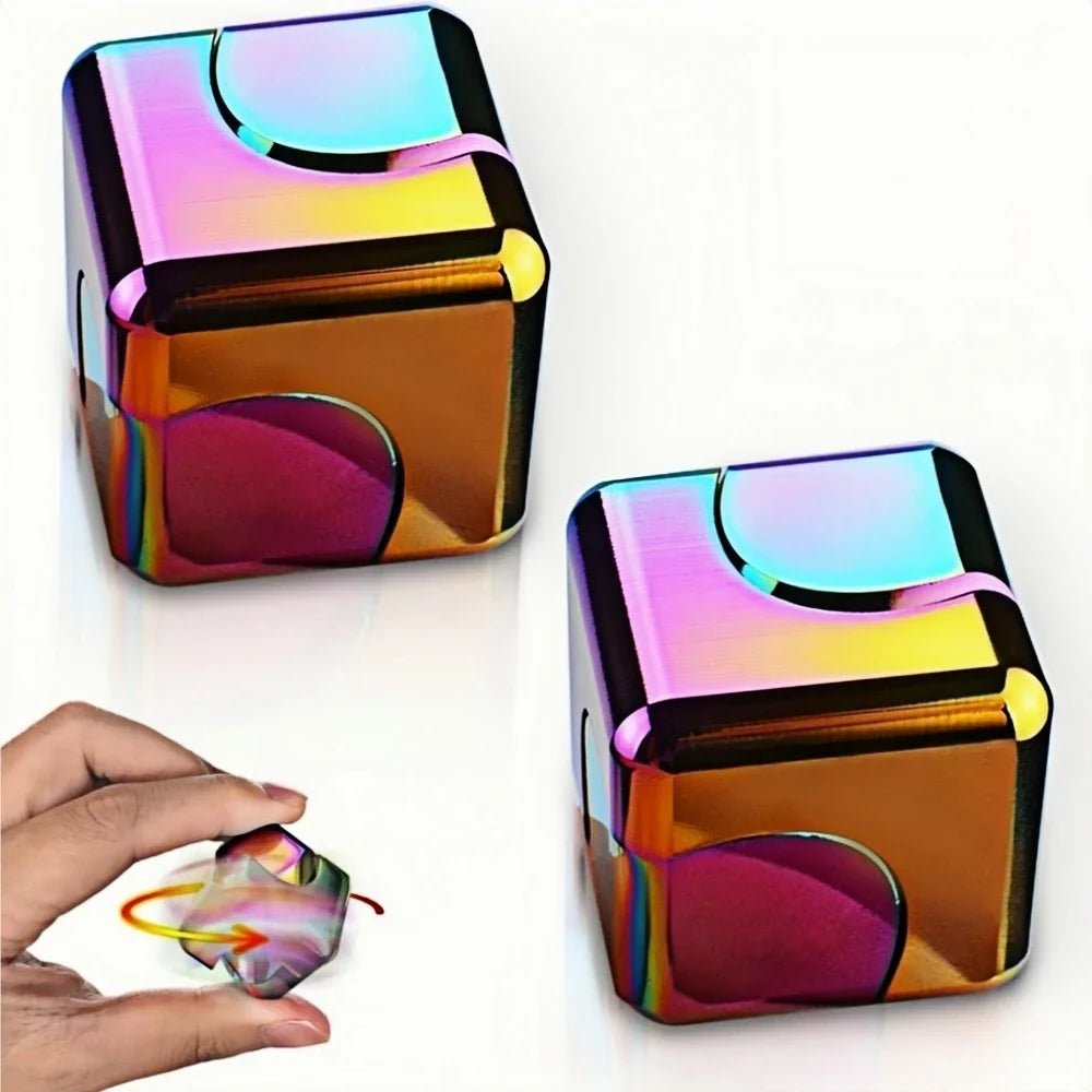 Fidget Spinner Cube Metal Desk Toy Stress Relief Gadget - Tophatter Daily Deals