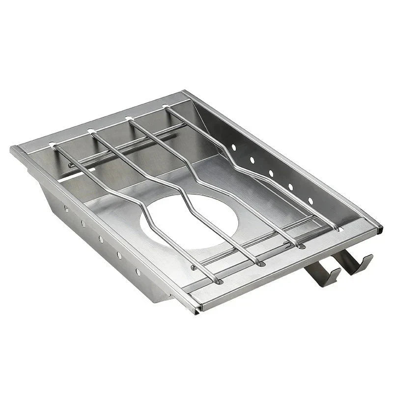 Windproof Furnace Plate Frame Camping Silver Camp Cooking - Tophatter Daily Deals