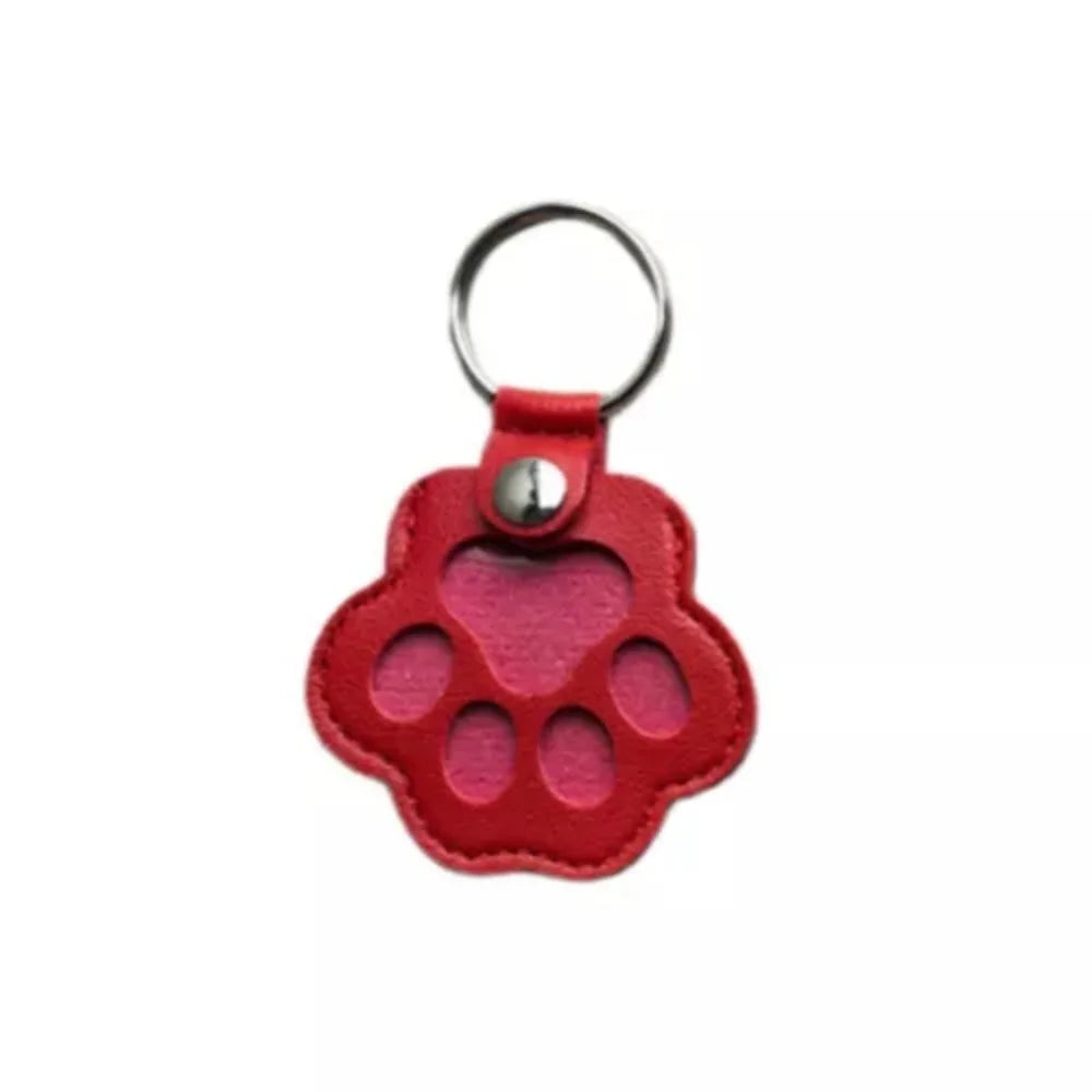 Pet Hair Keychain Paw Pendant PU Leather Hair Holder Red - Tophatter Daily Deals