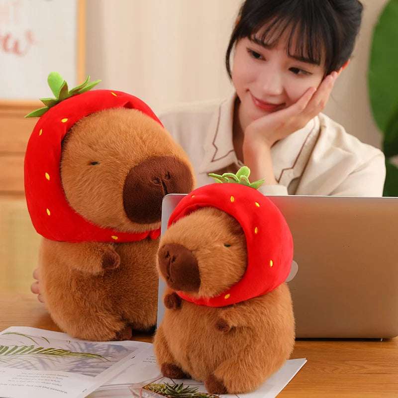 Kawaii Snack Attack: Hamburger Capybara Dog Pig Capibaras Pizza Bubble Tea Cushion Plush Animals - Tophatter Daily Deals