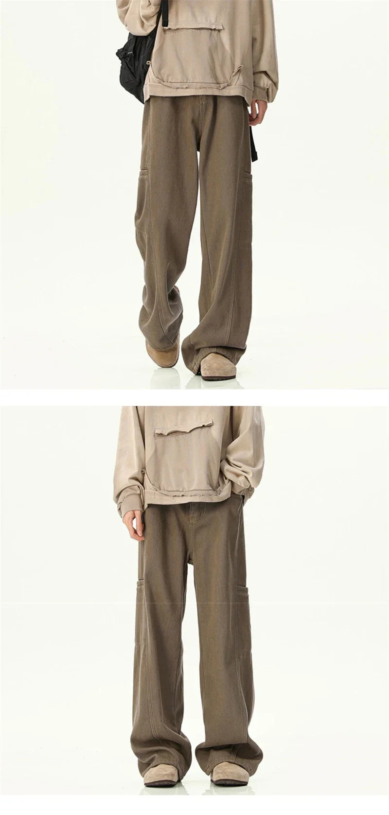 Oversized Mens Cargo Jeans - Wide Leg, Denim, Street - Tophatter Daily Deals