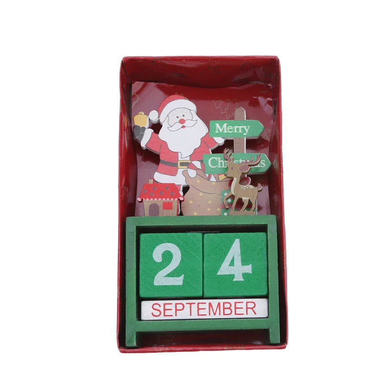 Christmas Wooden Countdown Calendar Ornament Tabletop Decor - Tophatter Daily Deals