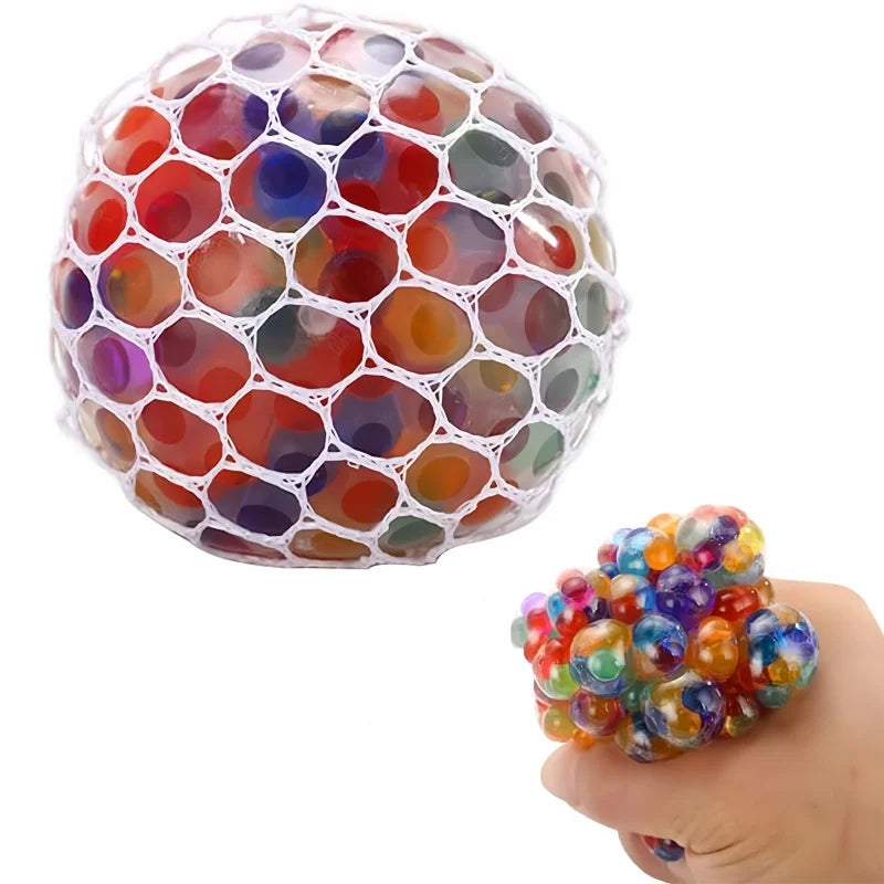 6cm Rainbow Bead Stress Ball Mesh Pinch Pocket Fidget - Tophatter Daily Deals