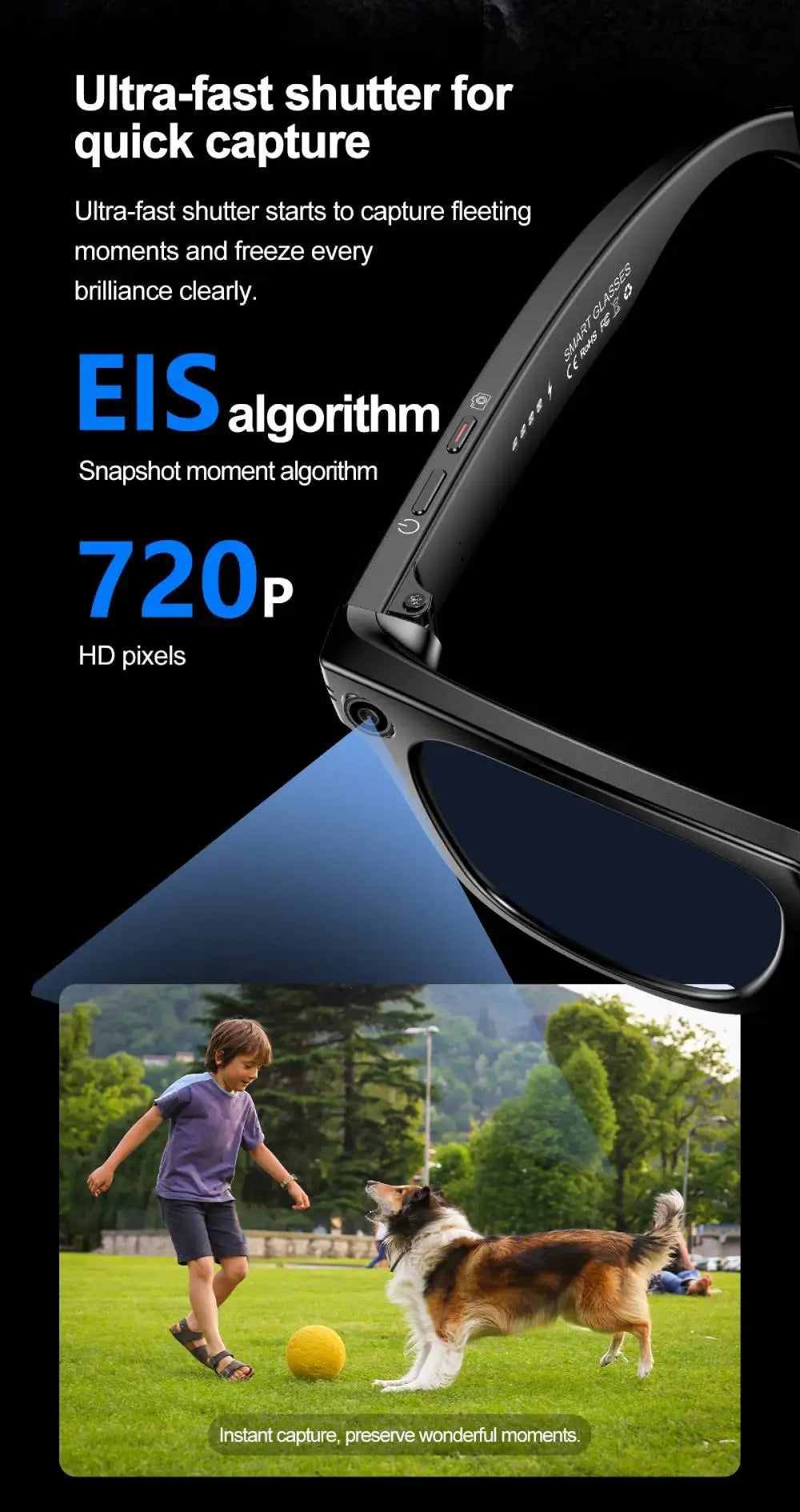 AI Smart Glasses 720P Translation Camera Sunglasses - Tophatter Daily Deals