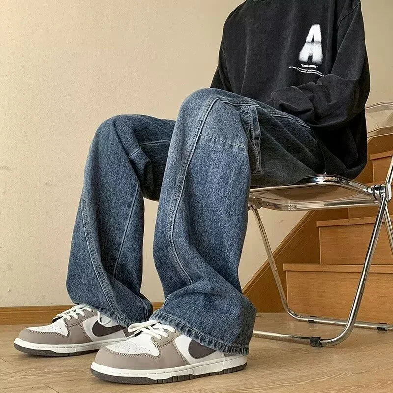 Oversized Mens Cargo Jeans - Wide Leg, Denim, Street - Tophatter Daily Deals