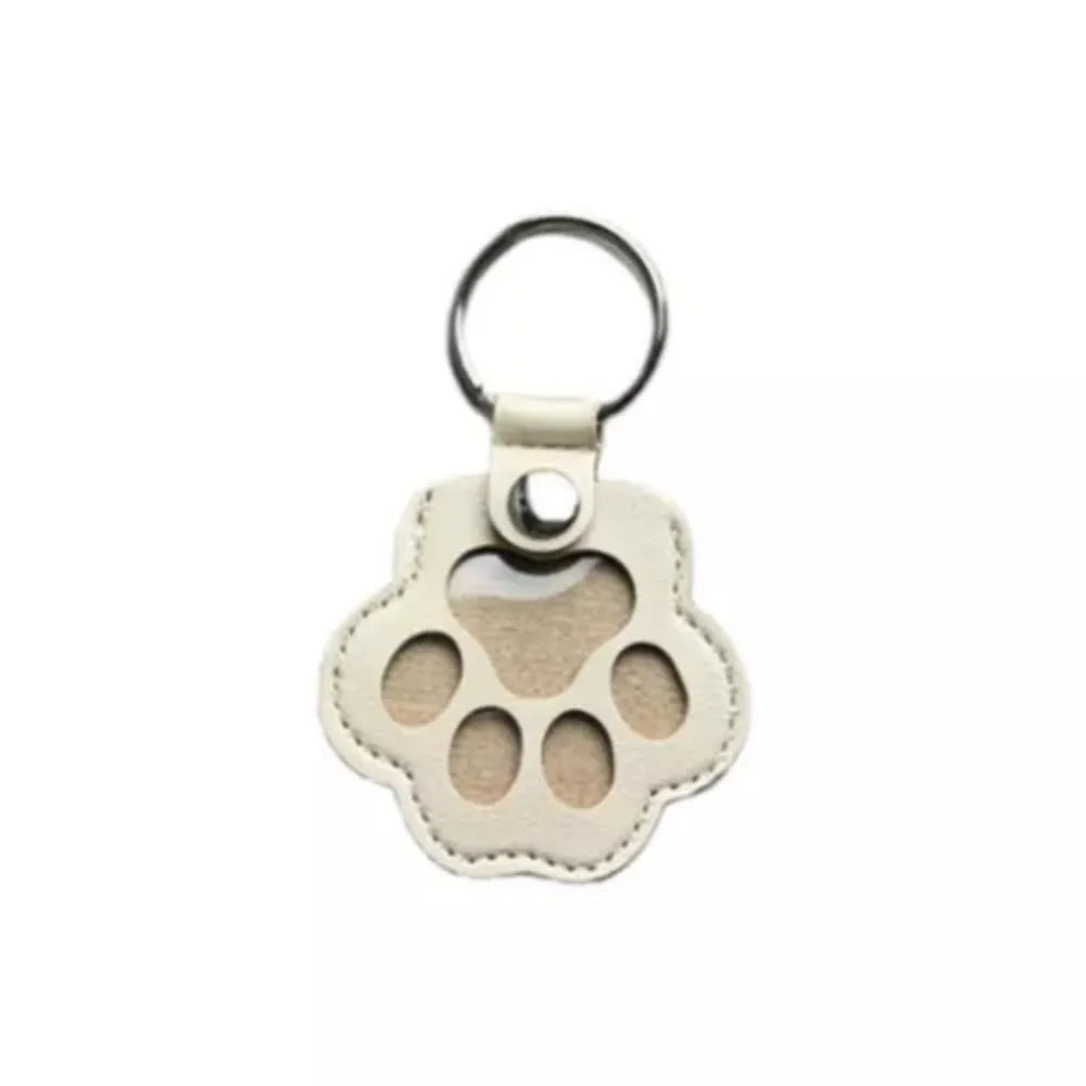 Pet Hair Keychain Paw Pendant PU Leather Hair Holder Beige - Tophatter Daily Deals