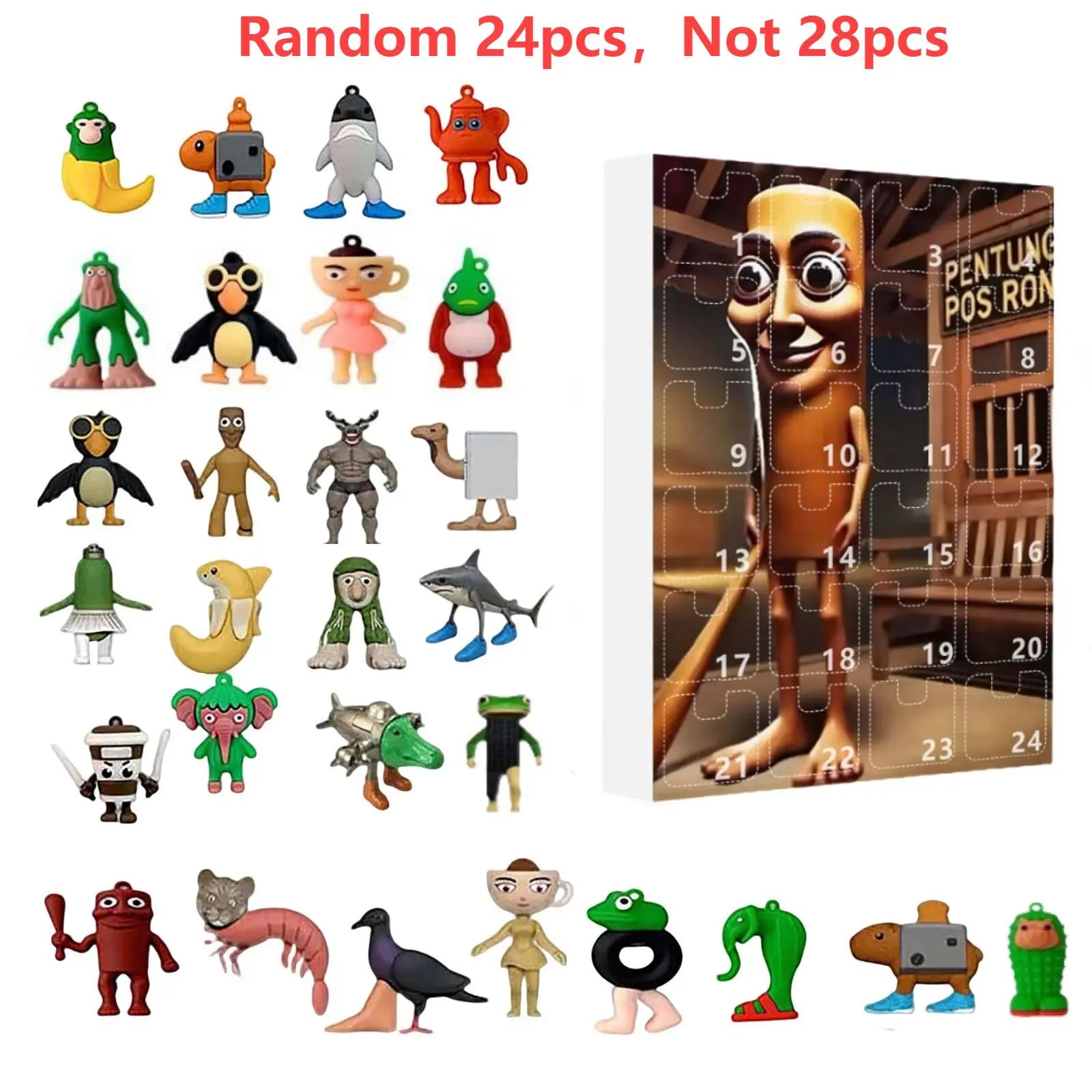 Advent Calendar 24 Day Italian Brainrot Christmas Keepsake H Silicone Figure - Tophatter Daily Deals