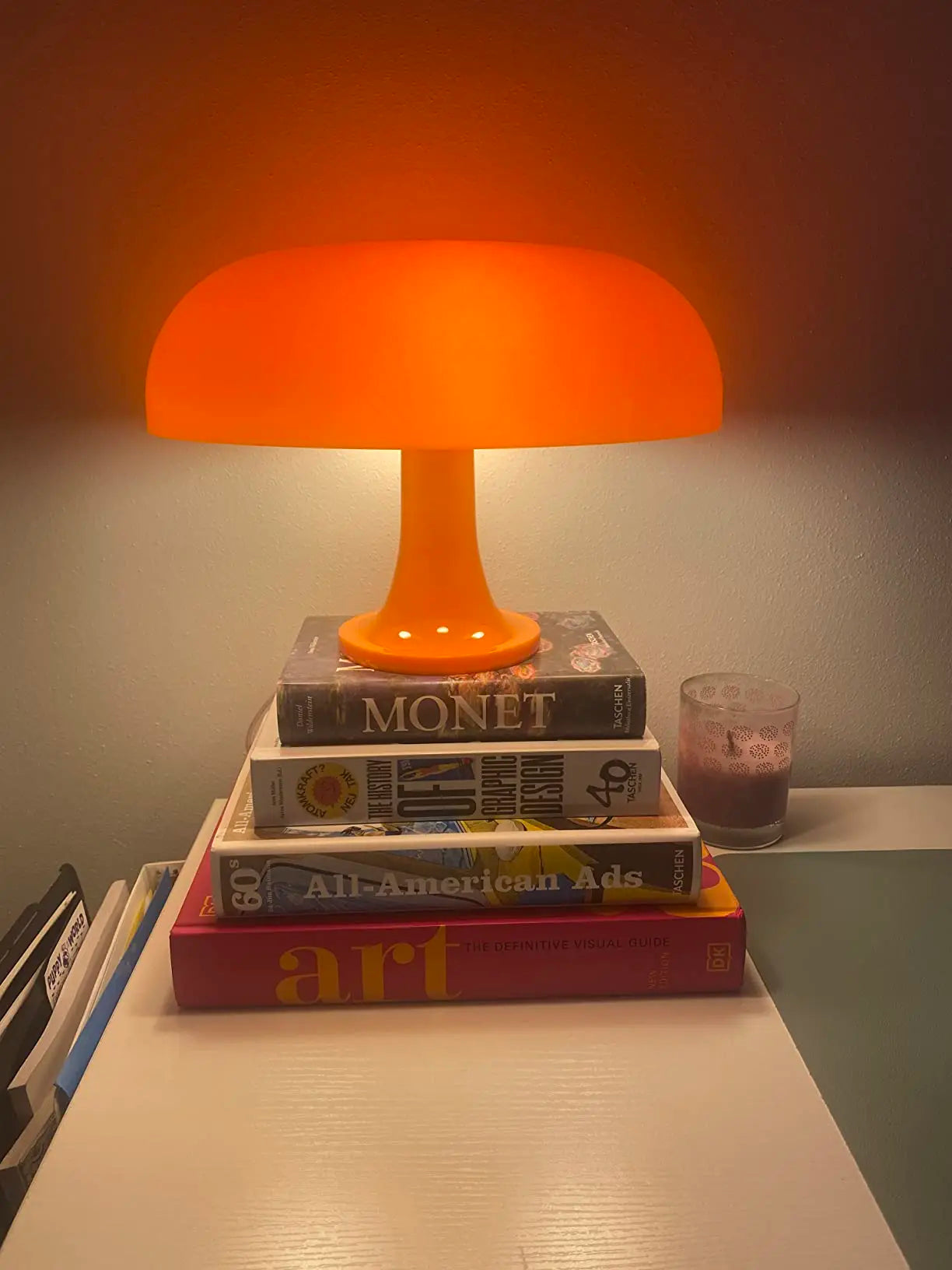 Japandi LED Mushroom Table Lamp Ivory Minimalist Bedside Lighting - Tophatter Daily Deals