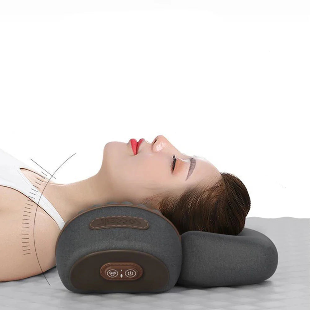 Neck Massage Pillow Heating Vibration Memory Foam Support - Tophatter Daily Deals