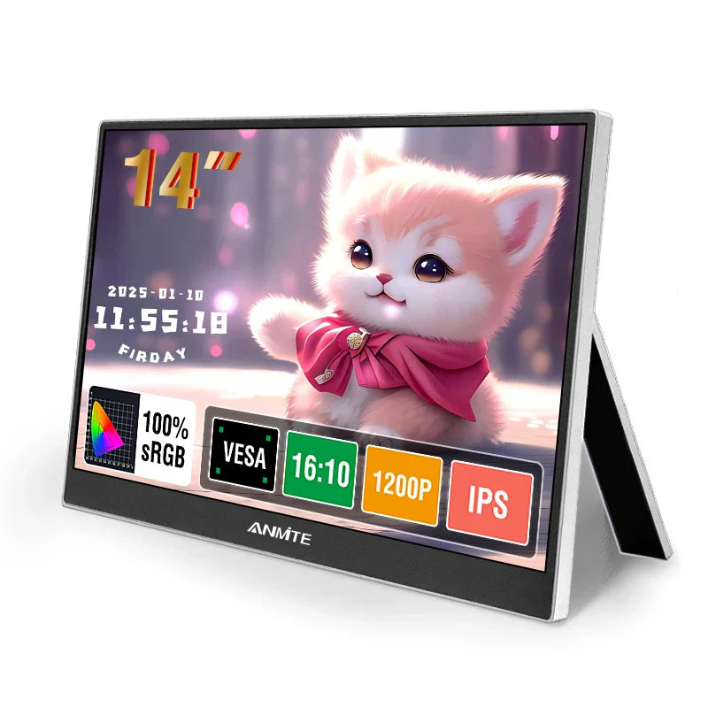 Portable Monitor 14.1 Inch Touch IPS HDR10 Second Screen Non-Touch Version - Tophatter Daily Deals