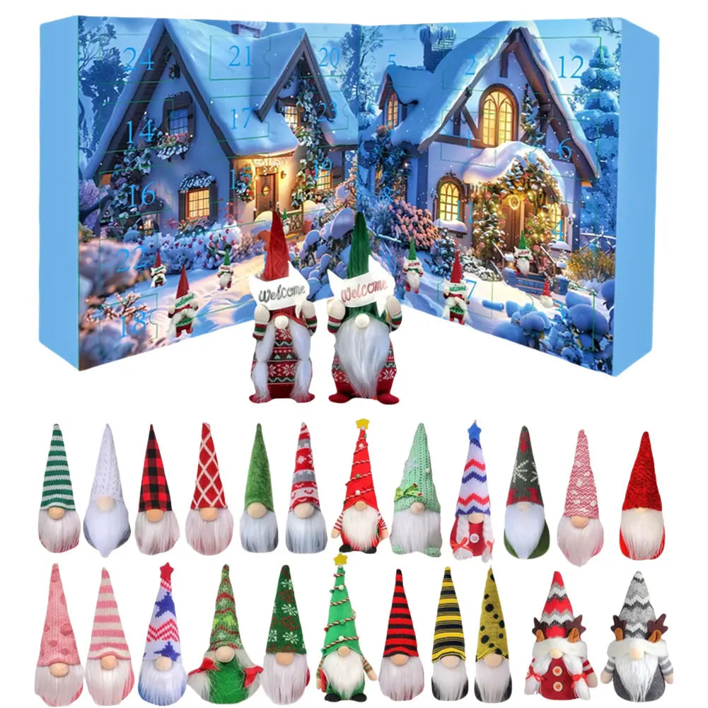 Christmas Gnome Advent Calendar 24 Plush Gnome Dolls 2025 G - Tophatter Daily Deals