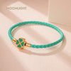 Four Leaf Clover Braided Leather Lucky Bracelet Gift - Tophatter Daily Deals
