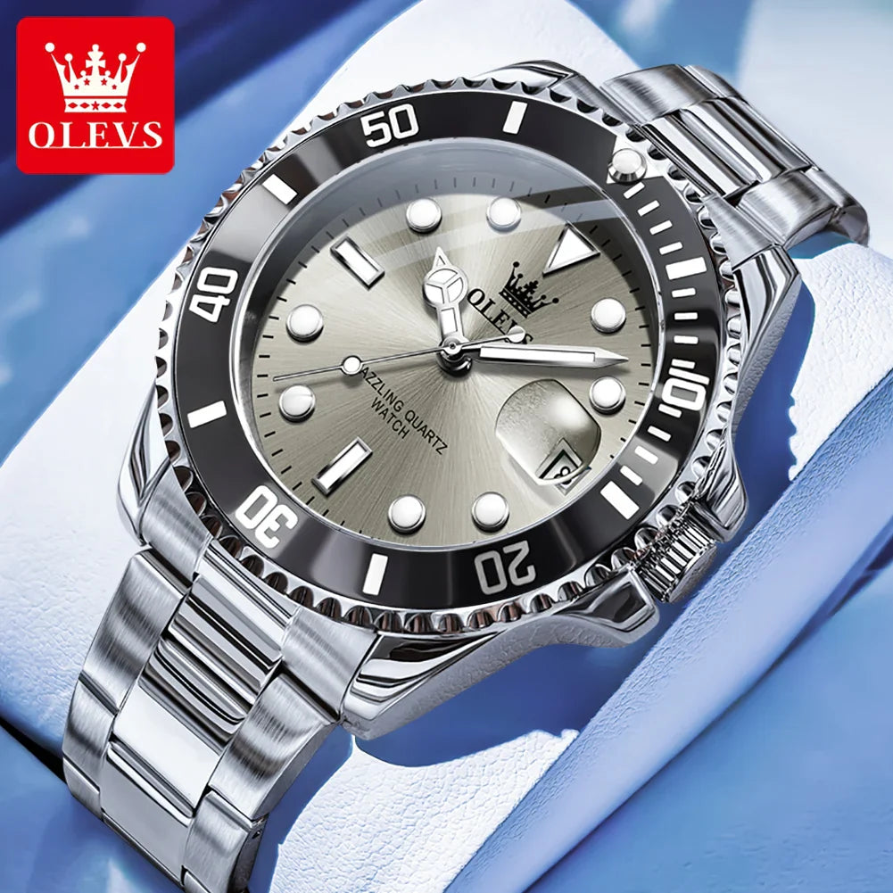 Quartz Watch Stainless Steel Date Classic Dress Watch Gift Sliver Grey - Tophatter Daily Deals