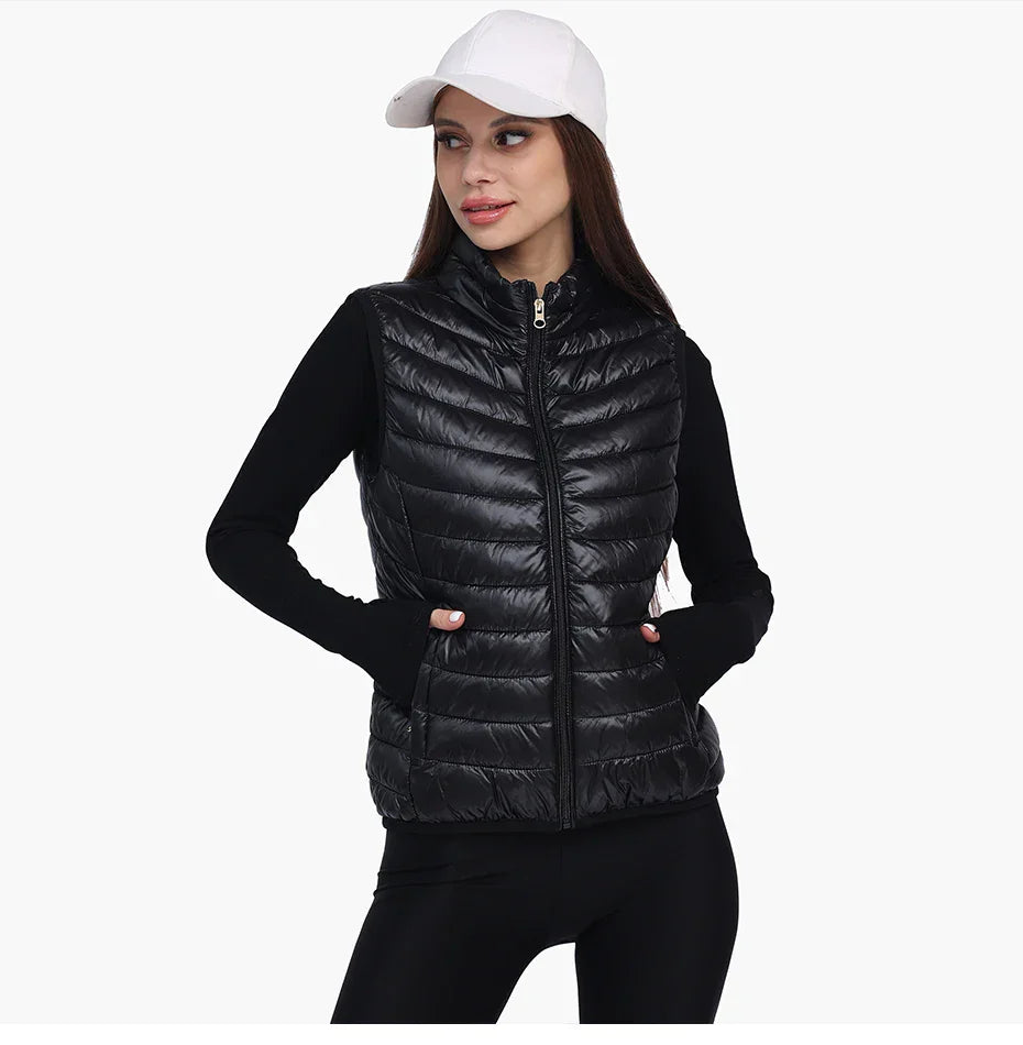 Lightweight Versatile Women's Puffer Vest - Sleeveless - Tophatter Daily Deals