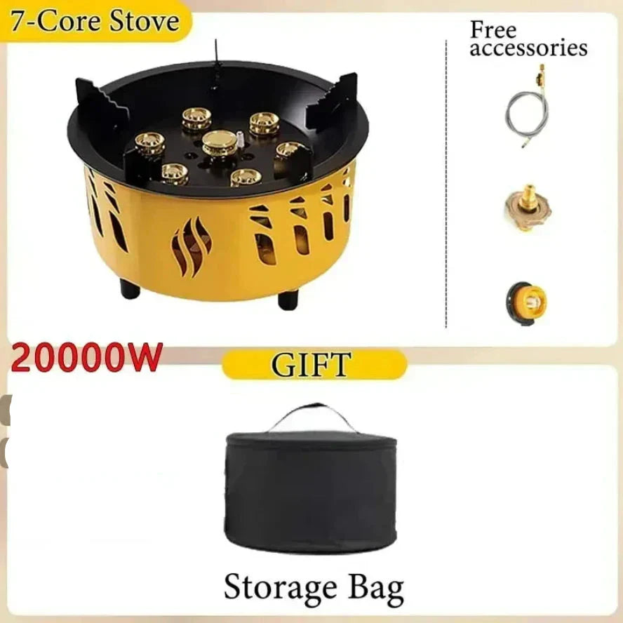 20000W Camping Stove 7-Core Yellow Camp Cooking - Tophatter Daily Deals