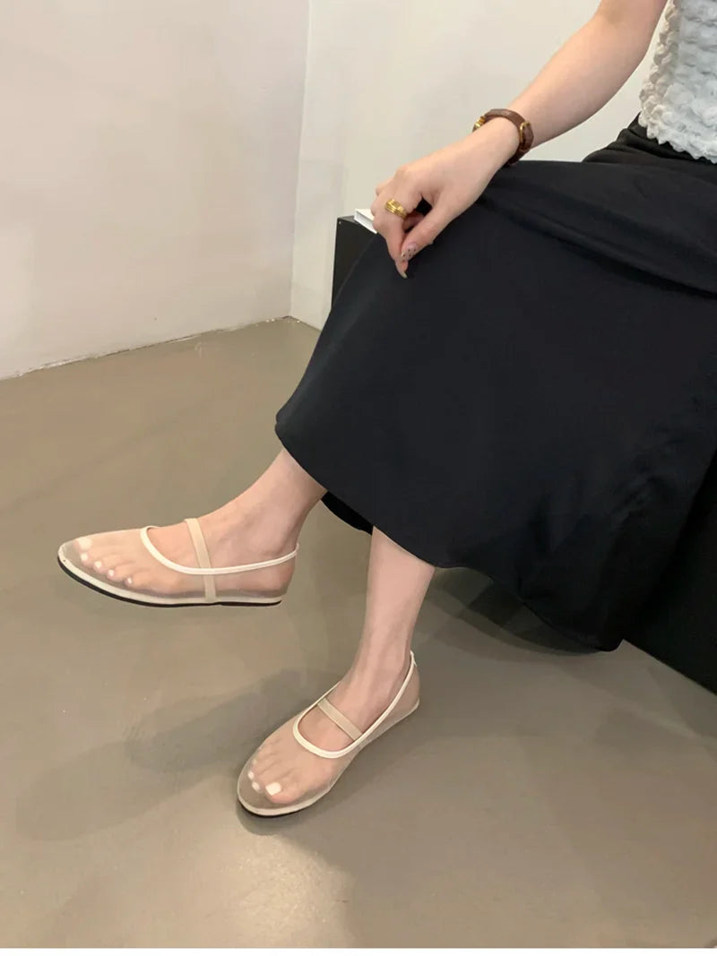 Lightweight Women’s Mary Jane Flats - Shallow Mesh, Casual - Tophatter Daily Deals