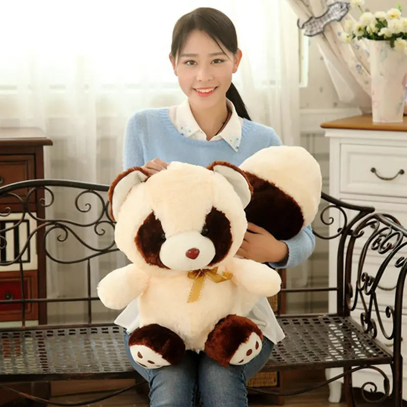 Raccoon Plush Toy Long Tail Bear Huge Animals - Tophatter Daily Deals