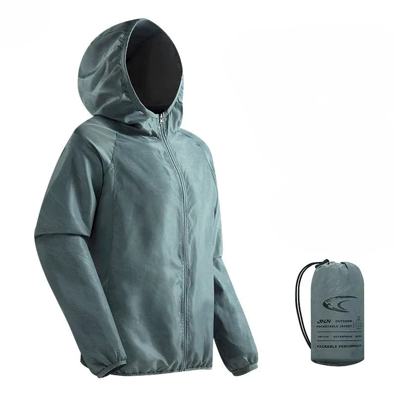 Waterproof Men's Hiking Jacket - Hooded Quick Dry, Polyester - Tophatter Daily Deals