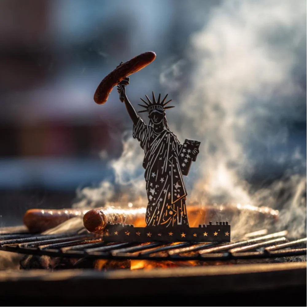 BBQ Accessory Portable Camping Hot Dog Grill Holder Rust-proof Sausage Stand Rack for Funny Bbq Heat-resistant Outdoor Sausage - Tophatter Daily Deals