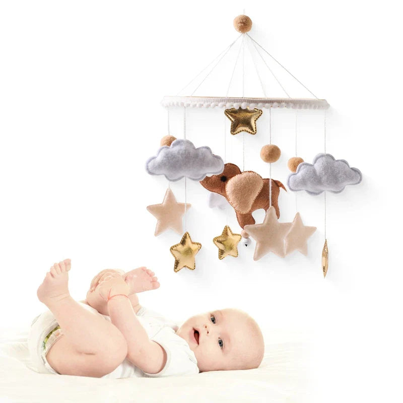 Wooden Felt Animal Crib Mobile With Soothing Calming Music - Tophatter Daily Deals