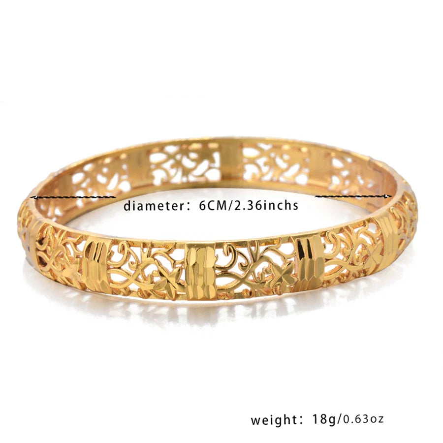 Gold Color Bangle Openwork Wedding Bracelet Dubai Style - Tophatter Daily Deals