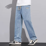 Stretchy Men Wide Leg Jeans - Drawstring Waist, Denim - Tophatter Daily Deals