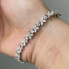 Moissanite Tennis Bracelet Sterling Silver Bridal Floral - Tophatter Daily Deals