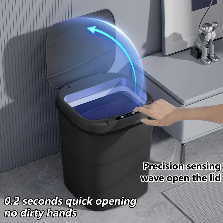 Touchless Sensor Trash Can Battery Powered Hygienic Home - Tophatter Daily Deals