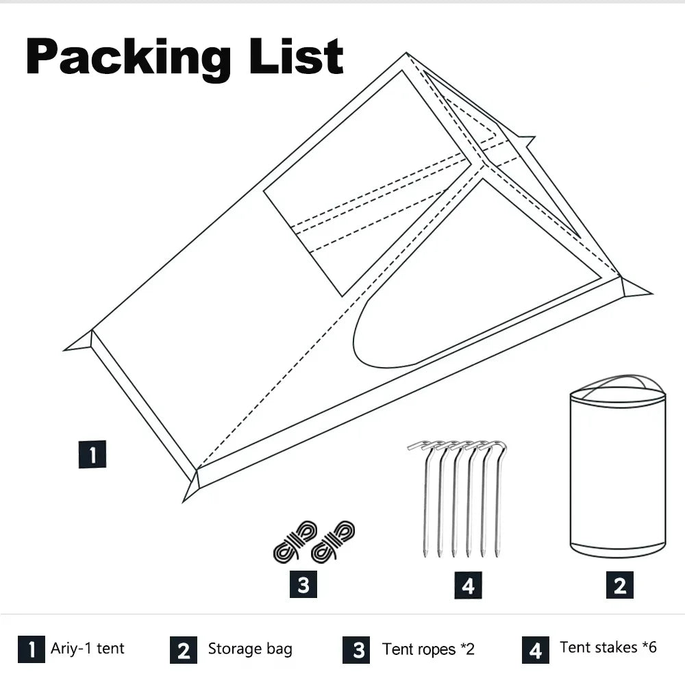 Airy 1 Mesh Tent Backpacking Shelter with Dual Doors Green Tents - Tophatter Daily Deals