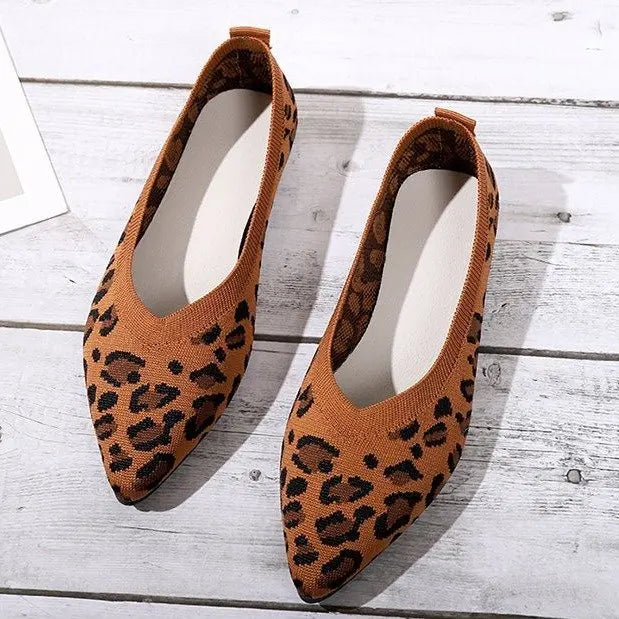 Breathable Women’s Ballet Flats - Pointed Toe Mesh, Casual Brown - Tophatter Daily Deals
