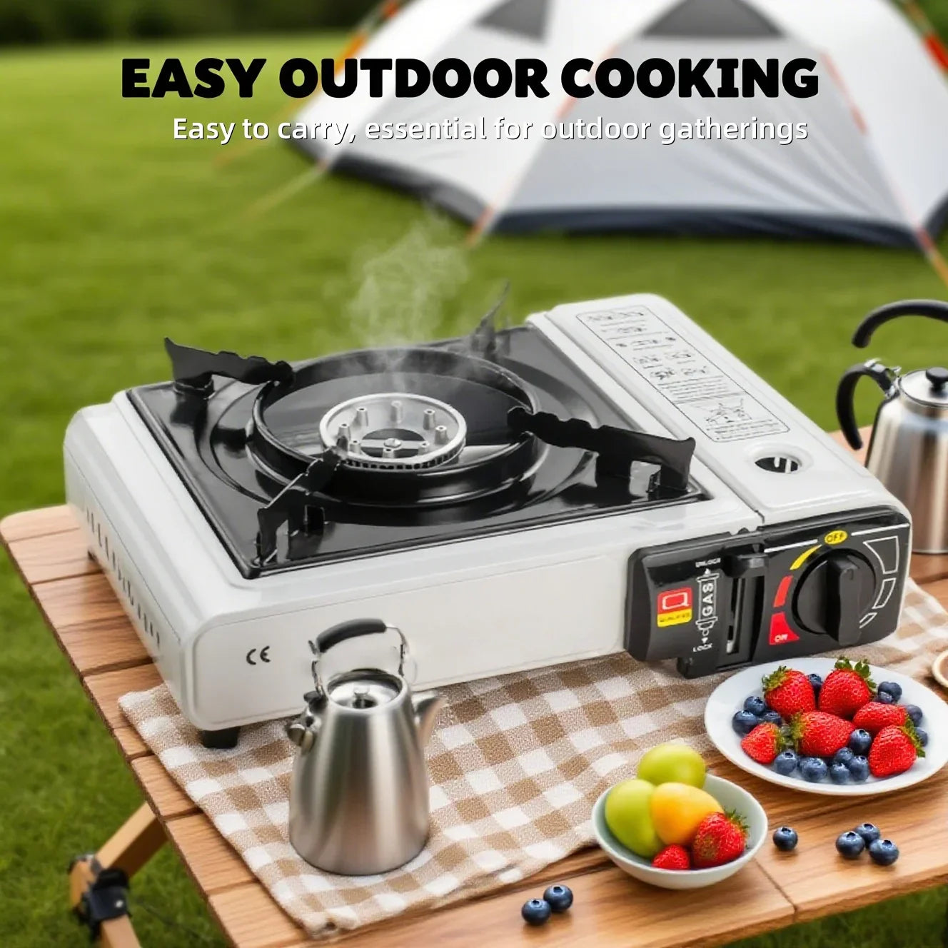 Portable Camping Cartridge Stove White Camp Cooking - Tophatter Daily Deals