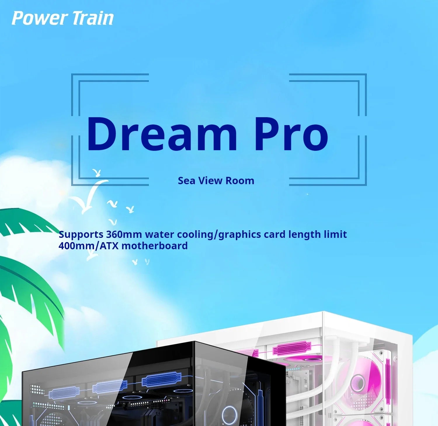 Gaming PC Case Dreamland Pro ATX Dual Glass 360mm Chassis - Tophatter Daily Deals