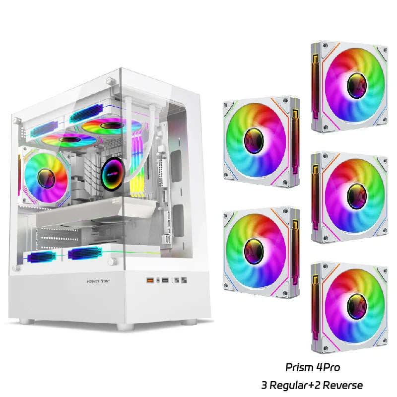 Mini ITX PC Case 240mm Water Cooling MicroATX Chassis Chassis 5 White 4Pro - Tophatter Daily Deals