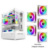 Mini ITX PC Case 240mm Water Cooling MicroATX Chassis Chassis 5 White 4Pro - Tophatter Daily Deals