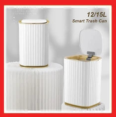 Automatic Sensor Trash Can Narrow Roman Stripe Bathroom Bin - Tophatter Daily Deals