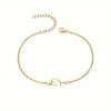 Initial Letter Bead Bracelet Thin Chain Minimalist Elegant Q - Tophatter Daily Deals