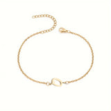 Initial Letter Bead Bracelet Thin Chain Minimalist Elegant Q - Tophatter Daily Deals