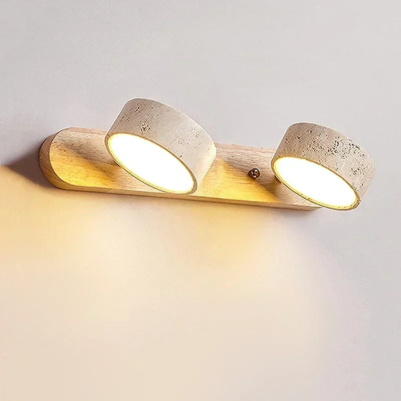 Japandi Wabi Sabi Round LED Wall Light With Mirror Bathroom - Tophatter Daily Deals