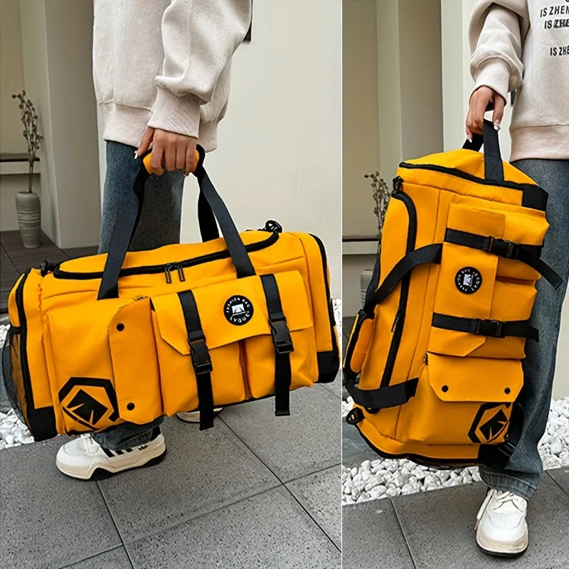 Travel Backpack with Wet/Dry Separation Yellow Duffel Bags - Tophatter Daily Deals