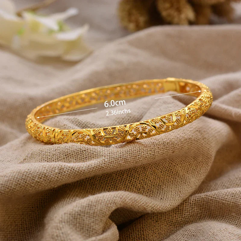 Gold Plated Bangles Luxury Arabic Wedding Bracelet - Tophatter Daily Deals